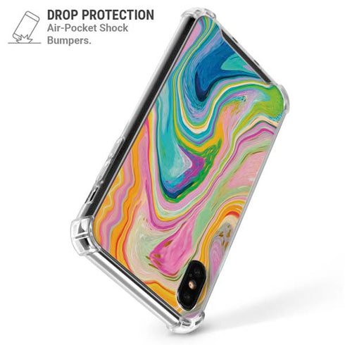 Rainbow Marble by Etta Vee iPhone X/XS Clear Case